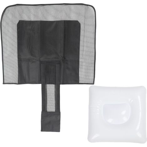 Rampe de sauvegarde des animaux de piscine et attrape-feuilles 2 en 1, Design en tissu Oxford, écumoire de natation, noir (1/5)