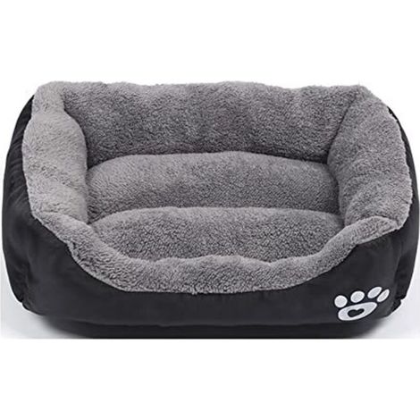 Hundebett und Katzenbett für kleine Rassen, Hundeschlafkissen, weicher und waschbarer Korb, Katzensofa, Schwarz, Größe M