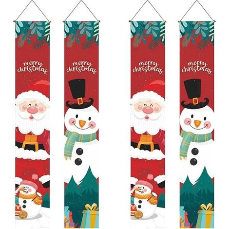 Bannière de Noël, Signe Porche Noël, Bannière Porte, Suspendu Bannières, Décoration pour Porte de Maison de Mur (1/5)