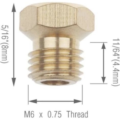Kit de 4 Inyectores para Gas Butano (GLP) Rosca Métrica 6 Ref. WO434-RML Medidas: 0.50, 0.65(x2), 0.80 Multimarca