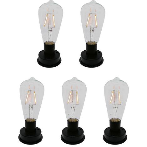 [KK] Lot de 5 ampoules solaires LED tungstène 2800K avec détecteur de lumière automatique, veilleuse de clôture compatible avec jardin. (1/5)