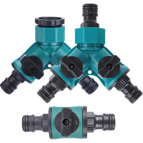 Garden Hose Splitter 2 Way Valve Water Dispenser Connection 2 Way Hose Connector for Garden Hose Double Hose Connection Water Dispenser Hose 3 Pieces (1/5)