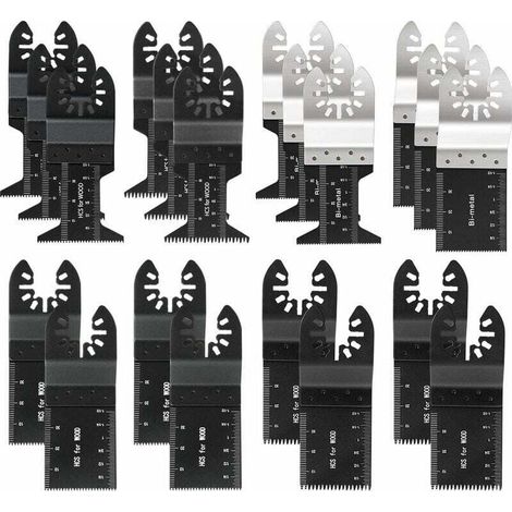 Packung mit 20 professionellen oszillierenden Sägeblättern für Holz/Metall, universelles Schnellwechsel-Multitool für Fein Multimaster, Ryobi, Milwaukee, Bosch, Dremel, Dewalt, Rockwell (1/4)