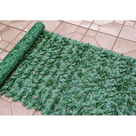 Haie Artificielle 1x3M, Mur Vegetal Artificiel Exterieur, Brise Vue Jardin Décoration, Clôture de Feuilles Artificielles, 100 Pcs Serre Cable Plastique