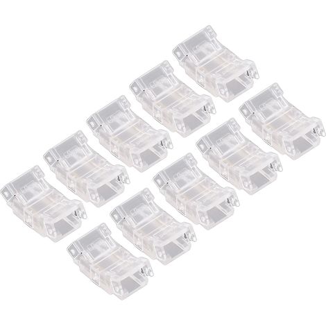 10 connecteurs pour rubans LED COB sans soudure, 2 broches, 8 mm