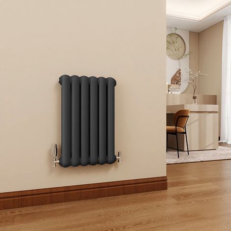 SKY Bathroom Modern Horizontal designer Curved Panel 2 Column Radiator Anthracite 600x384mm