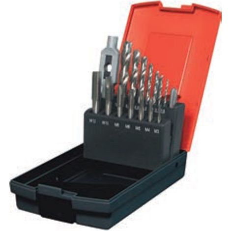 Juego de brocas y machos, 15 piezas METALWORKS MTMS15