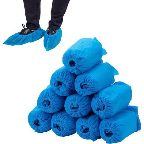 Lot de 100 couvre-chaussures jetables de maison - Antidérapants et durables pour un usage médical, en intérieur, en lieu de travail ou en voiture. (1/5)