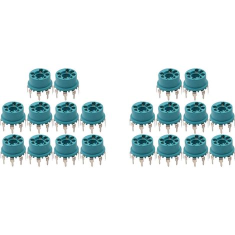 20 supports tube plastique bleus 7 broches pour B&W 6J1 6Z4 6X4 12AE6 6AT6 6BK6 12AV6 6AQ6 6J5 (1/3)