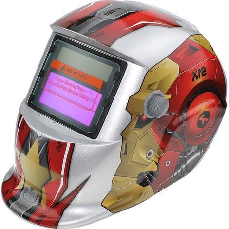 GENERIC-Casque de Soudure Automatique - Masque de Soudure avec 2 Lentilles et 2 Capteurs de filtre à ombre réglables DIN9-13 pour le soudage à l'arc de MIG TIG MAG [Classe énergétique A+++] (1/5)