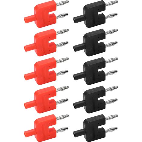 10 Stück Bananenstecker mit Doppelreihe, gute elektrische Leitfähigkeit, Messing, vernickelt, für Automobile (1/5)