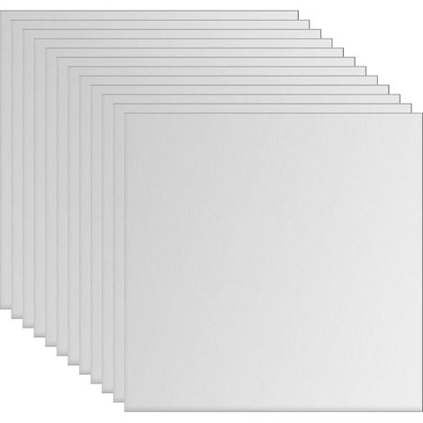 Plaque en aluminium, 12 pièces 50 mm x 50 mm x 3 mm (0,12 pouce) d'épaisseur, plaque carrée en aluminium 6061 pour usage industriel, finition argentée (1/5)