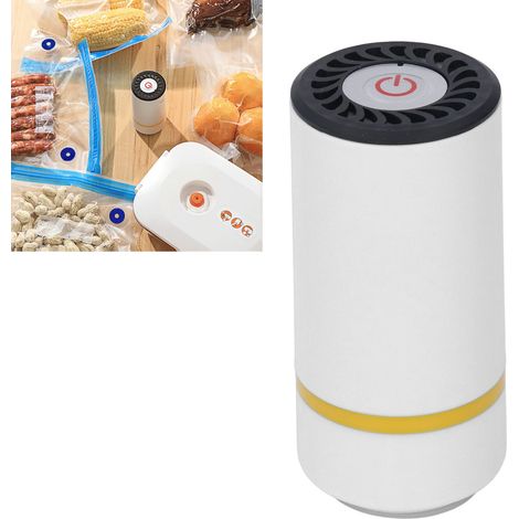 Scelleuse sous vide portable sans fil pour la maison, mini scelleuse sous vide électrique pour aliments, compression sous vide et scellage automatique pour sacs de conservation sous vide, blanc ivoire (1/5)