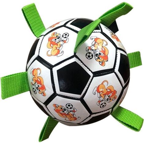 Balle indestructible pour chien, balle interactive pour chien, pompe à air pour chien d'intérieur et d'extérieur (noir et blanc) (1/4)