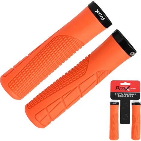 Manopole per bicicletta Prox GP-34, 130 mm, con torsione, colore arancione. (1/3)