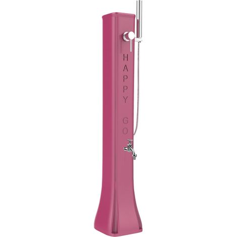 Mini Doccia Solare da Giardino Lavapiedi Miscelatore e Doccetta Mobile Arkema Happy Go Fuxia