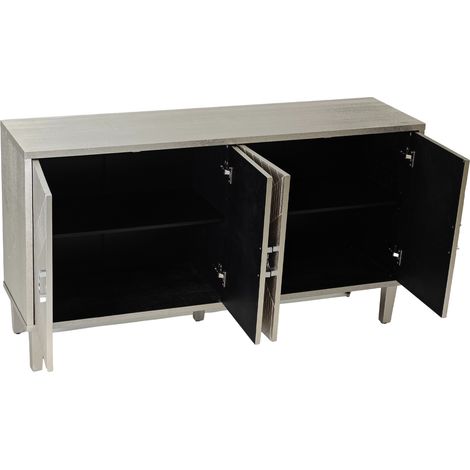 ELVMI Mobile contenitore con 4 Ante per Soggiorno Camera Cucina in MDF 152 × 40 × 82.5 cm Champagne (1/4)
