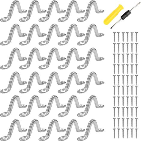 30 PièCes Pontet INOX, Oeillets D'Accastillage en Acier Inoxydable 304 Marine 60 Vis, Boucles De Pont pour Kayaks, pour Bateau Et Kayak, Pont, GréEment de Cano (1/5)