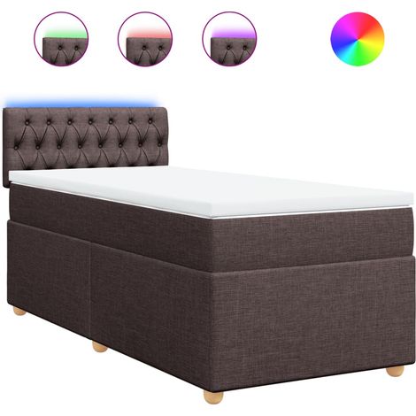 Maison Exclusive - Giroletto a Molle con Materasso Marrone Scuro 90x190cm Tessuto