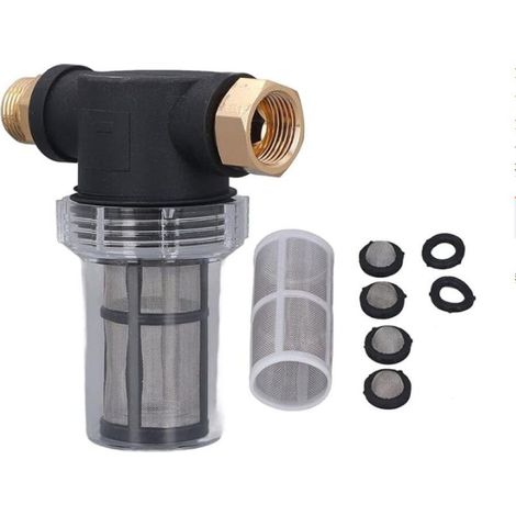 Filtre de Tuyau D'arrosage pour Entrée D'eau de Nettoyeur Haute Pression, Filtre de Tuyau D'arrosage Filtre de Pipeline de 3/4" Filtre à Eau de Sédiment Filtre de Pompe à Eau pour Irrigation de Jardin (1/5)