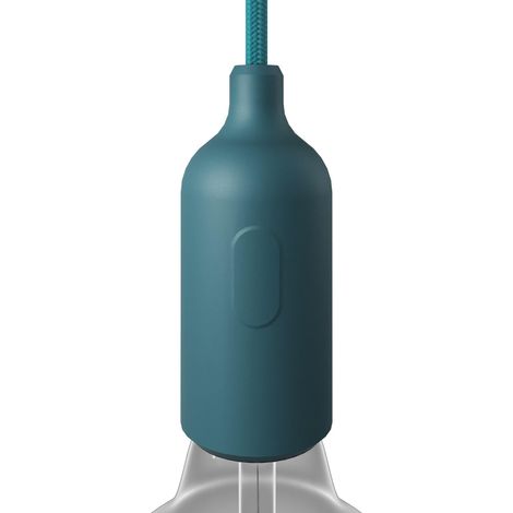 Kit Douille E27 en Silicone avec Interrupteur et Serre-câble dissimulés - Pétrole (1/5)