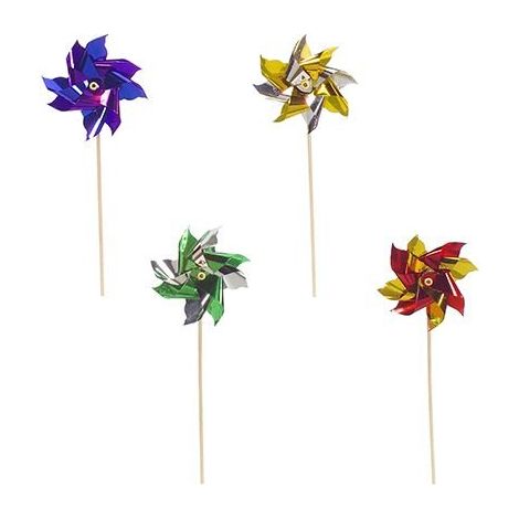 Papstar 16688 Partito Raccoglie Mulino a Vento, 17,5 cm, 100 Pezzi, Colori Assortiti, Alluminio (1/3)