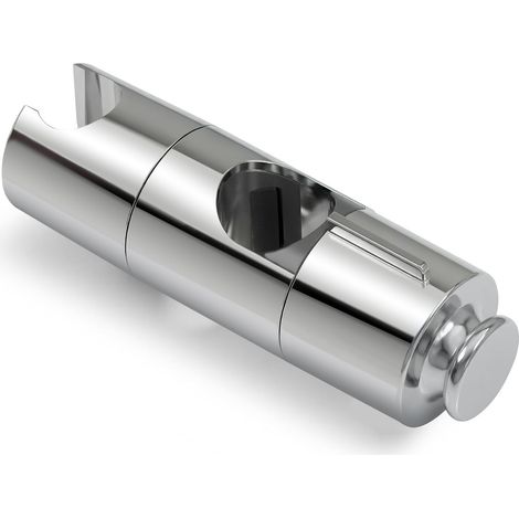 Support Pommeau de Douche avec Crochet, Support Douchette Réglable de 19 à 25 mm de Diamètre, Support de Douche pour Barre de Poussée Réglable, Porte Pommeau de Douche, Chromé (1/5)