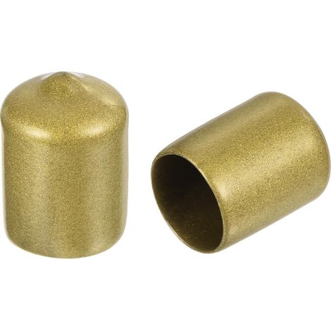 50pcs Embouts en Caoutchouc, 15.5 mm ID Vis Filetage Protecteur en PVC pour Vis Embouts de Protection Flexible pour Tube Métallique, Câbles, Fils, Tige, Écrou et Cache Boulon, Or (1/5)
