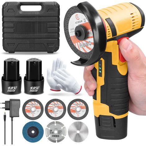 Mini Meuleuse d'Angle sans Fil 12V avec 2 Batteries 2000 mAh (1/5)