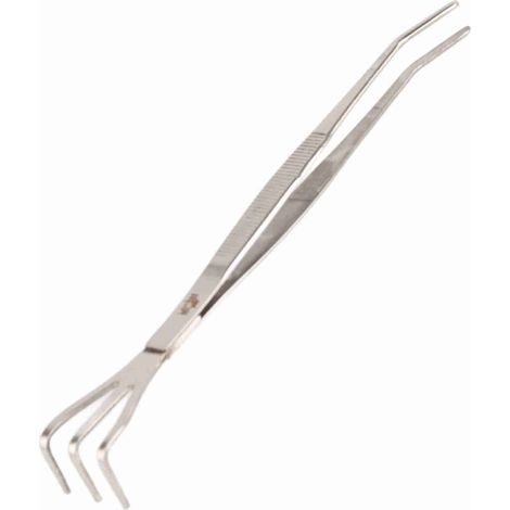 Râteau Racine pour Bonsai Professionnel en Acier Inoxydable 2-en-1 avec Pince et Manche Ergonomique - 22cm - Argent (1/5)