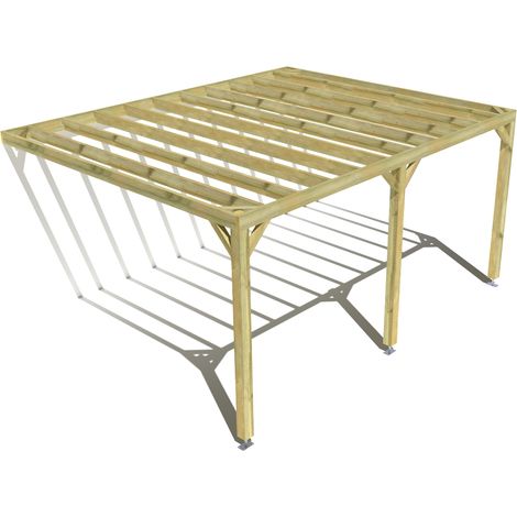 Pergola bois • 5m x 4m • adossée • sens profondeur • livraison comprise