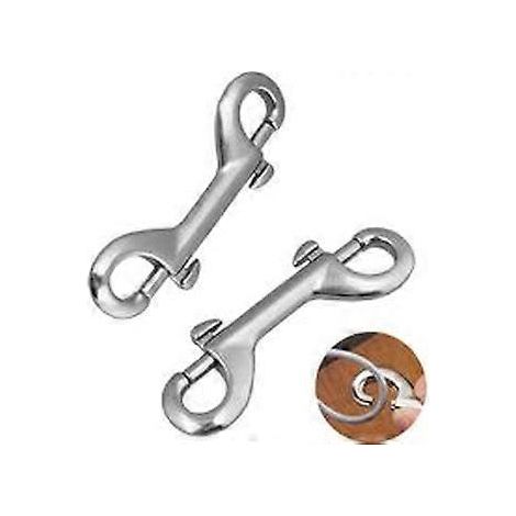 Stück Edelstahl-Karabiner, Doppelkarabiner-Clips, Hundeleinen-Karabiner, Doppelhaken, Doppelbolzen-Karabiner, Doppelbolzen-Endclip