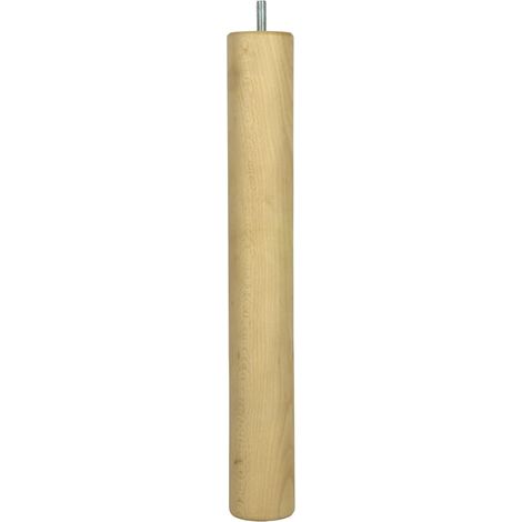 Pied de table basse cylindrique fixe en hêtre brut – Couleur blanc/beige/naturel – Charge 20kg – Fixation à vis – Cime (1/4)