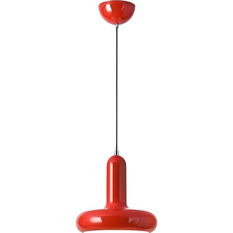 Suspension Luminaire Moderne Rouge avec Douille E27, Câble Réglable 150cm, Plafonnier Métal Peint pour Cuisine, Chambre, Salle à Manger, Café
