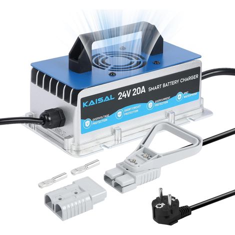 24V 20A Chargeur de Batterie pour Chariot élévateur, 24V Chargeur de Batterie avec Prise Anderson, Chargeur de Maintien Automatique pour Batteries au Plomb 24 V (1/5)
