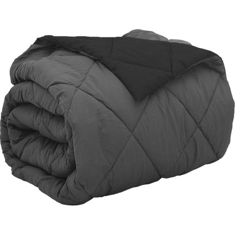 Duvet complet toute l'année Noir et anthracite 220 x 240 cm