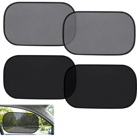 4 Pare Soleil Voiture Vitres 50x30Cm Pare-Soleils Auto Électrostatique sans Ventouse Maille+Film Cache Vitre Voitur Anti-UV Isolation Pare-Soleils pour Vitres Latérales Auto avec Sac Rangement (1/5)