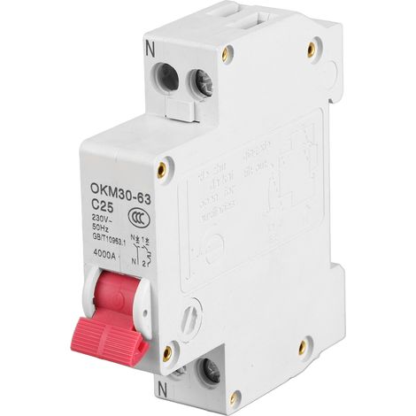 Mini interruttore automatico, 1 interruttore automatico miniaturizzato polacco, struttura modulare resistente alle alte temperature, conduttore in rame per quadro di distribuzione (1P/25A).