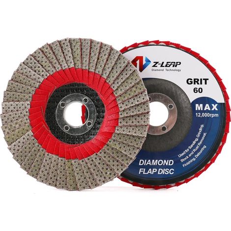 Meules abrasives de 100 mm grain 60 pour meuleuse d'angle, disque de ponçage diamant avec arbre de 5/8" (1/5)