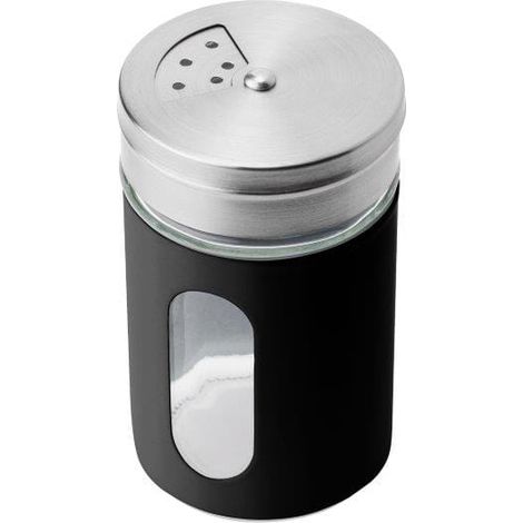 Contenitore in vetro per spezie, dispenser per spezie, Alcano, 90 ml, acciaio, nero opaco (1/3)
