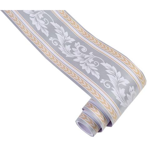 Frise de papier peint, autocollante, imperméable, en PVC, 10 m x 12 cm, bordure, décorative, convient pour armoire de cuisine, bordure de plafond décorative (15) (1/5)