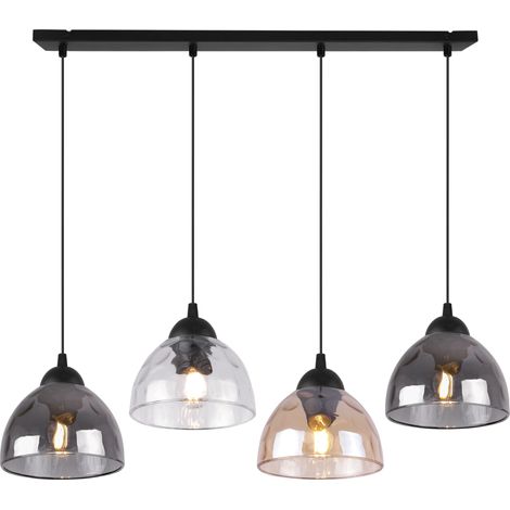 Suspension Venise à 4 lampes, abat-jour assortis, culot E27 (1/5)