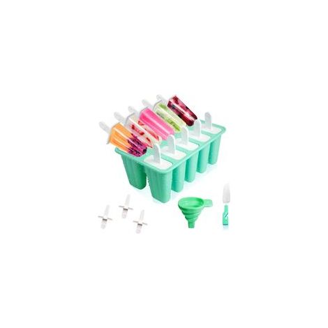 Moule à glace, 10 cavités, moule à glace en silicone sans BPA, vert (1/5)