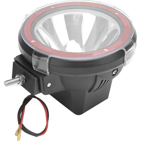 Phare de toit avant HID 7 pouces, lampe de recherche pour véhicule, modification 12-24V 55W, anneau rouge 7 pouces (1/5)
