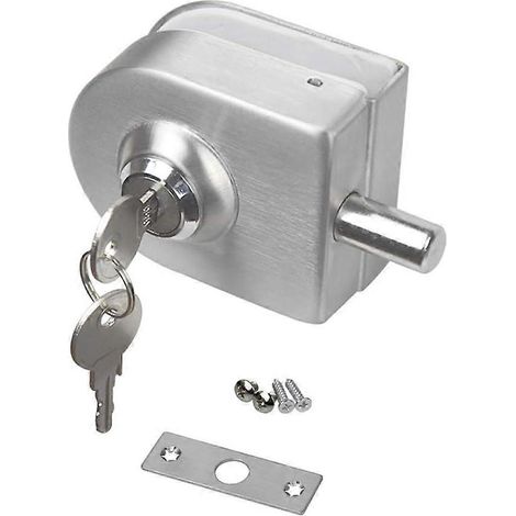 Serrure de porte en verre en acier inoxydable sans perçage, antivol, ouverture/fermeture 10-12 mm, acier inoxydable pour maison, hôtel, bureau, salle de bain (1/5)