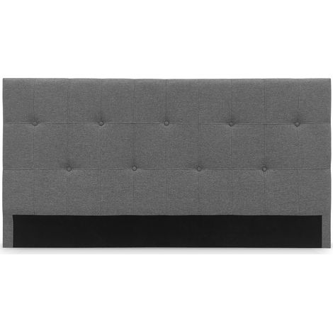 Tête de lit capitonnée en tissu gris 160 cm DOMICE (1/4)