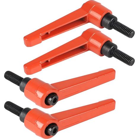 4pcs Poignées de Serrage Réglables M6-16mm, Vis avec Poignée de Serrage M6, Levier de Serrage Rapide en Acier, Orange (1/5)