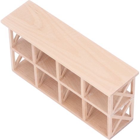 Étagère de rangement en bois à l'échelle 1:12 pour maison de poupée, présentoir miniature pour salle à manger (1/5)