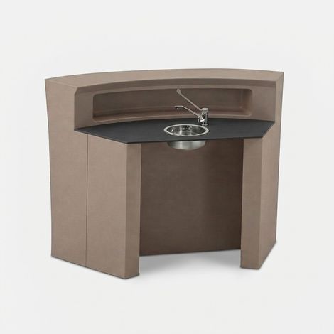 Bancone bar professionale con kit lavamani integrato Hangar60 antracite - Beige