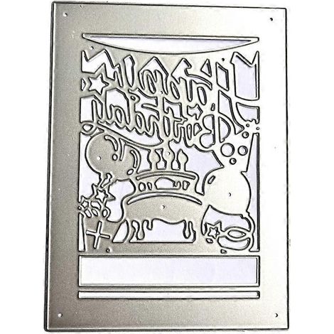 Metall-Stanzformen für DIY-Scrapbooking, rechteckige Geburtstagsbanner, Stanzform